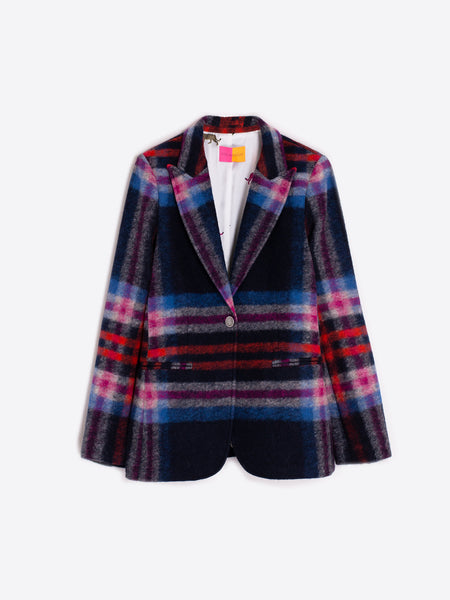 Vilagallo Navy Plaid Jacket