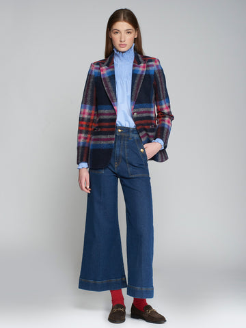 Vilagallo Navy Plaid Jacket