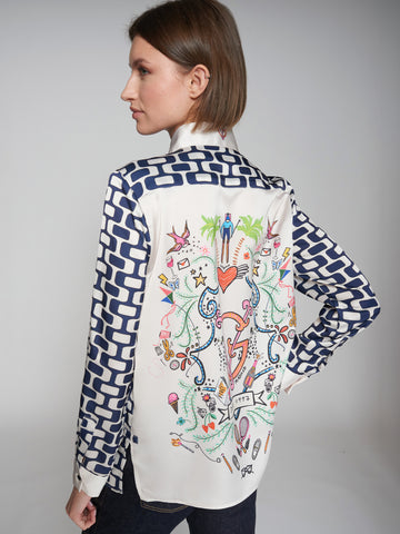 Vilagallo Geo Shirt With Print Back