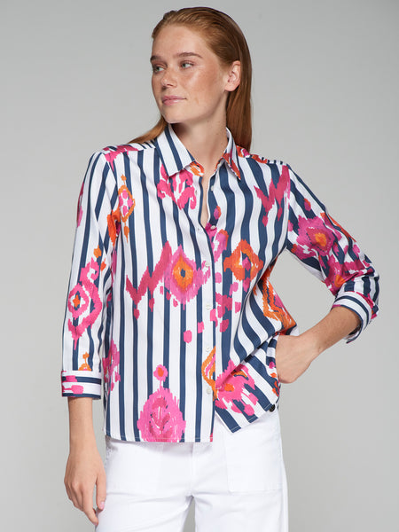 Vilagallo Stripe Ikat Shirt