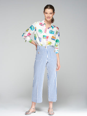 Vilagallo Stripe Crop Pants