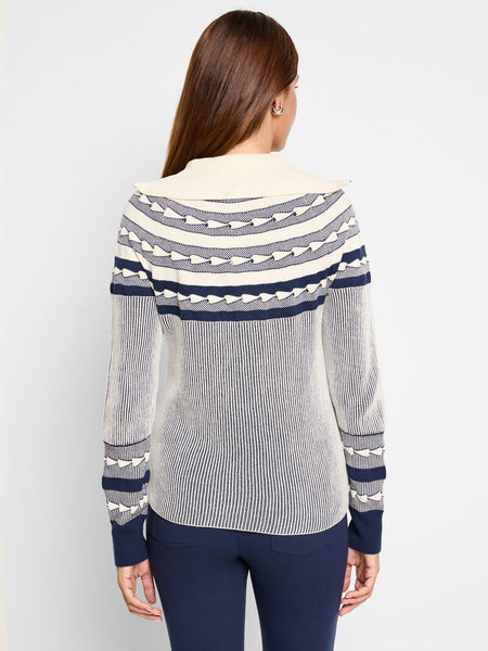 NIC+ZOE Fairisle Zip Cardigan