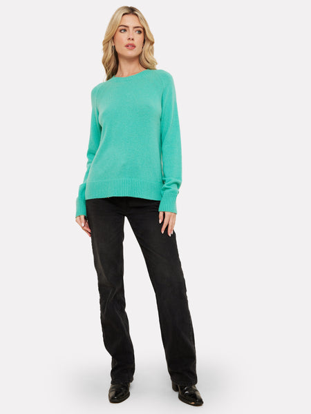 Brodie Cashmere Sweater in Jungle Green