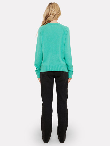 Brodie Cashmere Sweater in Jungle Green