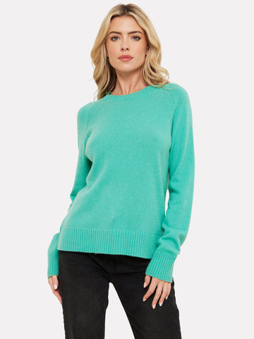 Brodie Cashmere Sweater in Jungle Green