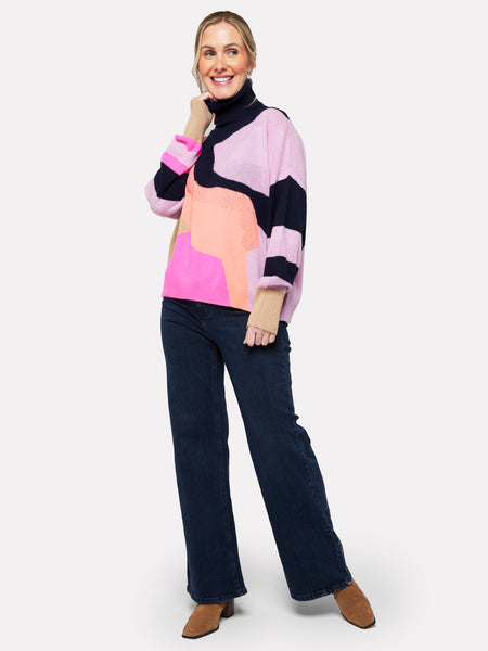 Brodie Cashmere Swirl Turtleneck Sweater