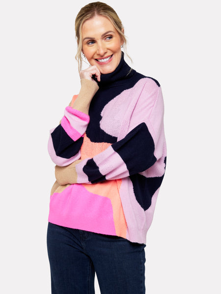 Brodie Cashmere Swirl Turtleneck Sweater