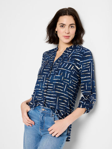 NIC+ZOE Indigo Dash Live In Shirt