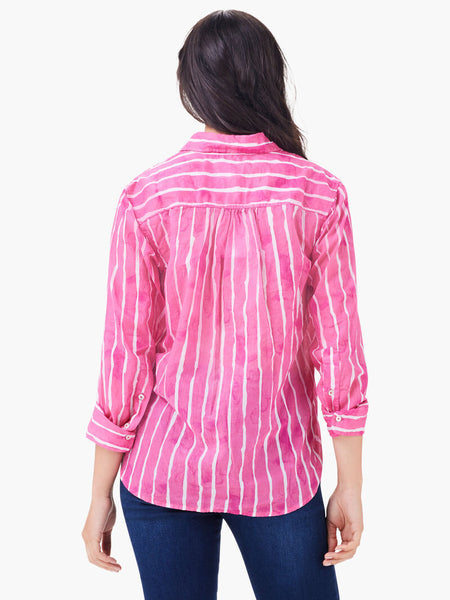 NIC+ZOE Watercolor Stripe Girlfriend Shirt
