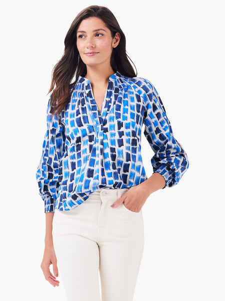 NIC+ZOE Brushstroke Blues Top