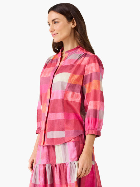 NIC+ZOE Sunset Plaid Cotton Girlfriend Shirt