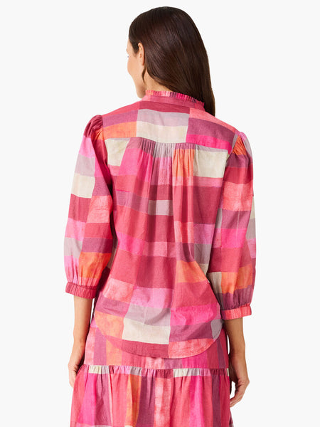 NIC+ZOE Sunset Plaid Cotton Girlfriend Shirt