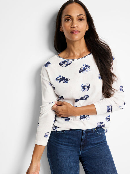 NIC+ZOE Stamped Floral Waffle Tee