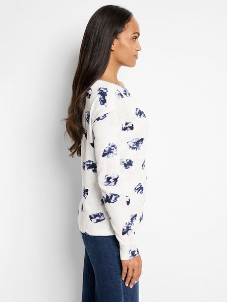 NIC+ZOE Stamped Floral Waffle Tee