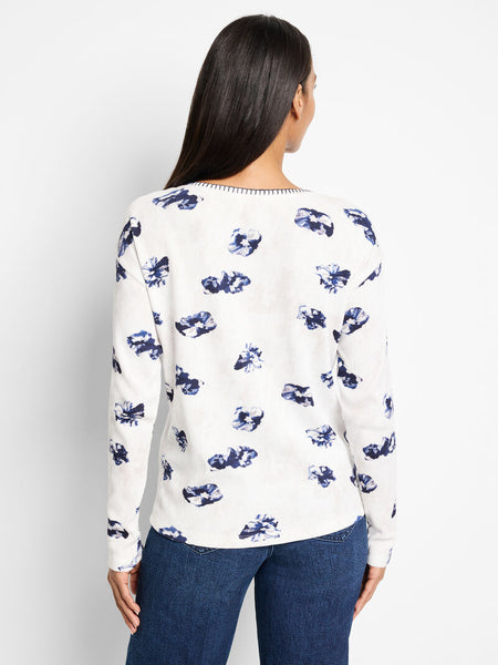 NIC+ZOE Stamped Floral Waffle Tee