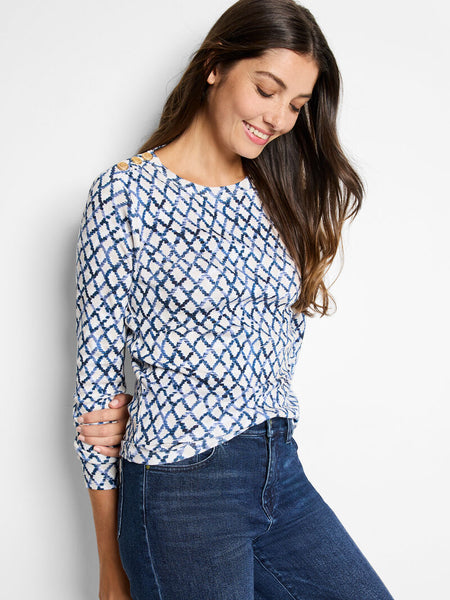 NIC+ZOE Denim Diamonds Button Shirt