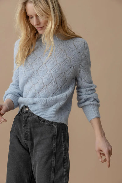 Lilla P Easy Pointelle Crewneck Sweater