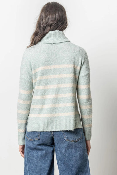 Lilla P Striped Turtleneck Sweater