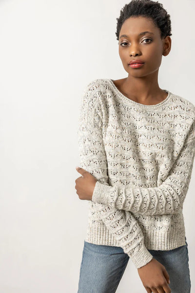 Lilla P Pointelle Boatneck Sweater