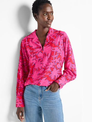 NIC+ZOE Clashy Petals Poet Blouse