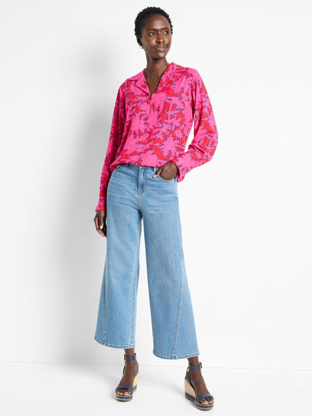 NIC+ZOE Clashy Petals Poet Blouse