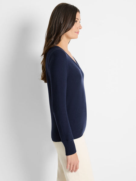 NIC+ZOE Baby Garter V-Neck Sweater