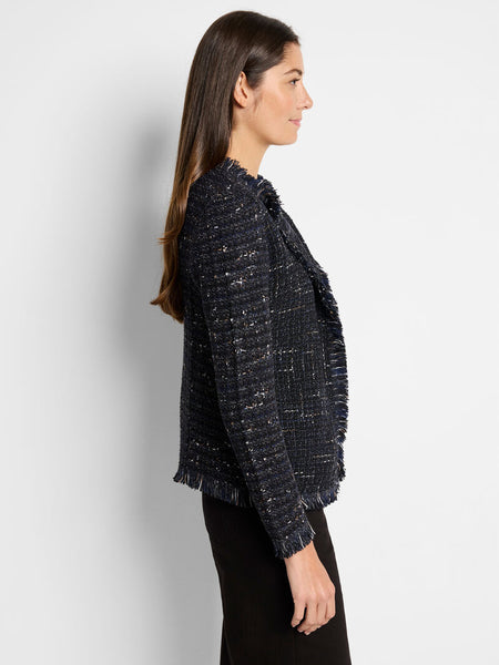 NIC+ZOE Nightfall Fringe Mix Knit Jacket