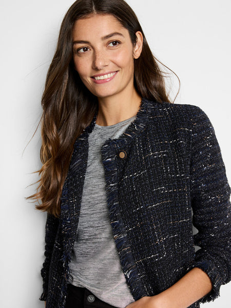 NIC+ZOE Nightfall Fringe Mix Knit Jacket