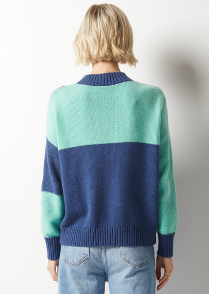 Duo Tone Mock Neck Sweater