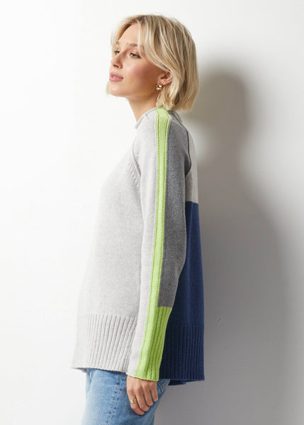 Intarsia Funnel Neck Sweater