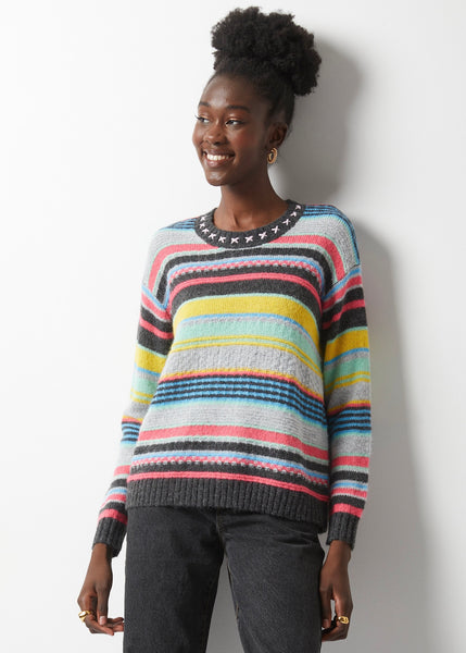 Multi Textured Stripe Sweater