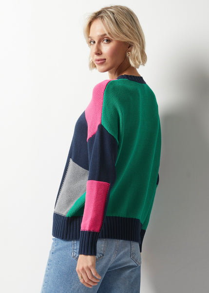 Cotton Intarsia Blocks Sweater