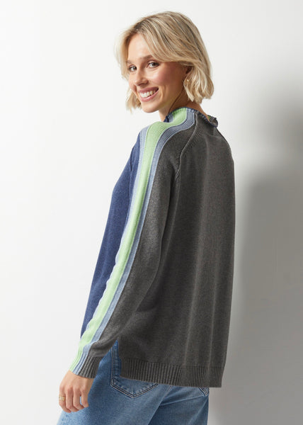 Contrast Funnel Neck Sweater