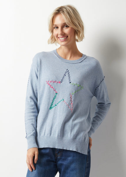 Embroidered Star Sweater