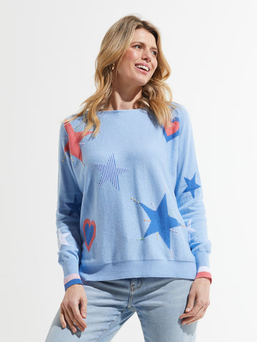 Hearts and Stars Intarsia Sweater