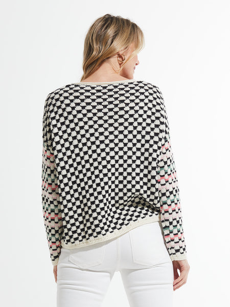 Textured Check Sweater