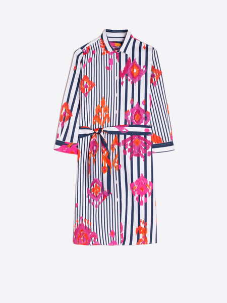 Vilagallo Stripe Ikat Shirtdress