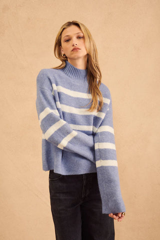 Stripe Funnel Neck Sweater