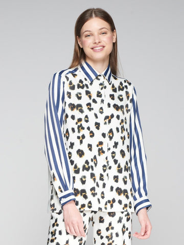 Vilagallo Stripe Leopard Shirt