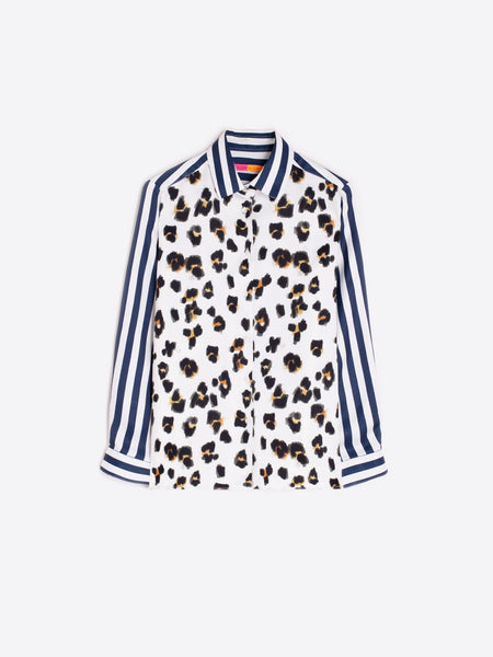 Vilagallo Stripe Leopard Shirt