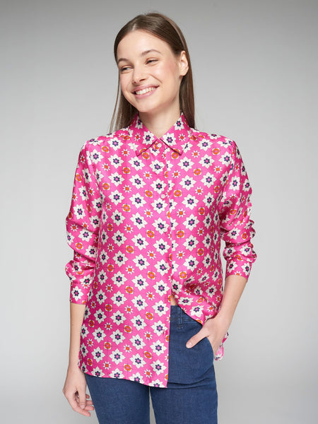 Vilagallo Geometric Flower Shirt